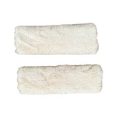 Peluş Seyahat Emniyet Kemer Pedi Kılıfı 2'li Bej - 1