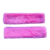 Peluş Seyahat Emniyet Kemer Pedi Kılıfı 2'li Şeker Pembe - 1