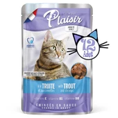 Plaisir 100Gr Pouch Trout and Shrimps Alabalık Karides Etli 12Adet Kedi Maması - 2