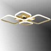 TT Aydınlatma TT050-SR  Baklava Desen Sarı Kaplama 4 lü Led Avize - 1