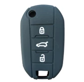 Peugeot 301 308 Sustalı Anahtar Uyumlu Silikon Oto Anahtar Kumanda Kabı Kılıf Siyah - 1