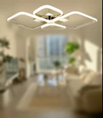 TT Aydınlatma TT050-FSR  Baklava Desen Fransız Sarı Kaplama 4 lü Led Avize thumbnail 3