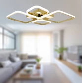 TT Aydınlatma TT050-SR  Baklava Desen Sarı Kaplama 4 lü Led Avize - 3