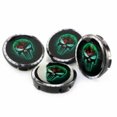 Punisher Damla Geçme Jant Göbeği Neon Yeşil 4'lü 55mm - 1