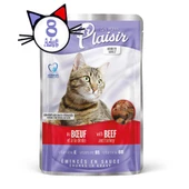 Plaisir 100Gr Pouch Beef and Dinde Sığır Hindi Etli 8Adet Kedi Maması - 8