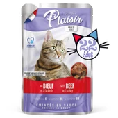 Plaisir 100Gr Pouch Beef and Dinde Sığır Hindi Etli 22Adet Kedi Maması - 2