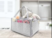 BabyJem Keçe Anne Bebek Bakım Çantası 772 Gri Çiçek - 6