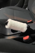 Yumuşak Peluş El Freni Süsü Beyaz - 1