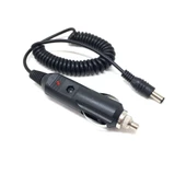 Spiral Kablolu Sigortalı Oto Çakmak Fişi Adaptörü 5.5x2.5mm Uçlu 2A 1.3m - 1