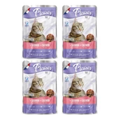 Plaisir 100Gr Pouch Salmon and Cod Somon Morina Etli 4Adet Kedi Maması thumbnail 1