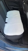 Yumuşak Tüylü Peluş Serme Oto Koltuk Koruyucu Minder Arka Beyaz - 1