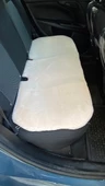 Yumuşak Tüylü Peluş Serme Oto Koltuk Koruyucu Minder Arka Bej - 1