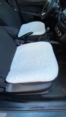 Yumuşak Tüylü Peluş Serme Oto Koltuk Koruyucu Minder Ön 2'li Beyaz - 1