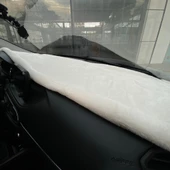 Yumuşak Tüylü Oto Torpido Bagaj Üstü Örtü Peluş Halı Beyaz 130x40cm - 1