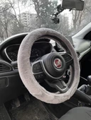 Yumuşak Tüylü Peluş Direksiyon Kılıfı Gri - 1