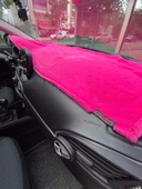 Yumuşak Tüylü Oto Torpido Bagaj Üstü Örtü Peluş Halı Fuşya Pembe 130x40cm - 1