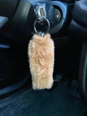 Yumuşak Tüylü Peluş Puf Anahtarlık Kahverengi - 1