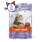 Plaisir 100Gr Pouch Chicken and Liver Tavuk Etli Ciğerli 8Adet Kedi Maması - 8