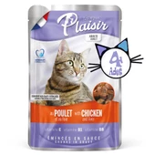 Plaisir 100Gr Pouch Chicken and Liver Tavuk Etli Ciğerli 4Adet Kedi Maması thumbnail 2