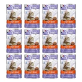 Plaisir 100Gr Pouch Chicken and Liver Tavuk Etli Ciğerli 12Adet Kedi Maması - 1