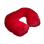 Yumuşak Peluşlu Seyahat Boyun Yastığı Kırmızı - 1