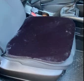 Yumuşak Tüylü Peluş Serme Oto Koltuk Koruyucu Minder Ön Tekli Siyah - 1