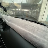 Yumuşak Tüylü Oto Torpido Bagaj Üstü Örtü Peluş Halı Gri 150x40cm - 1