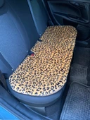 Yumuşak Tüylü Peluş Serme Oto Koltuk Koruyucu Minder Arka Leopar Desenli - 1