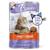 Plaisir 100Gr Pouch Chicken and Liver Tavuk Etli Ciğerli 12Adet Kedi Maması - 2