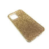 iPhone 12 Uyumlu Kristal Taşlı Telefon Kılıfı Altın - 1