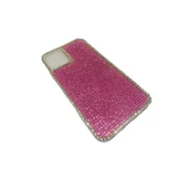 iPhone 12 Mini Uyumlu Kristal Taşlı Telefon Kılıfı Pembe - 1