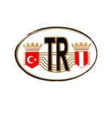 TR Türkiye Bayraklı Oval Metal Etiket Sticker Kırmızı thumbnail 1