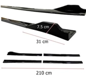 Universal Flaplı Yan Marşpiyel Altı Lip 8 Parça Siyah Sarı thumbnail 3