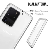 Samsung Galaxy S20 Ultra - Kılıf Şeffaf Sert Koruyucu Gard Silikon thumbnail 4