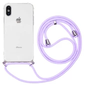 Apple iPhone XS 5.8 - Kılıf Şeffaf İp Askılı Koruyucu X-rop Kapak - 1