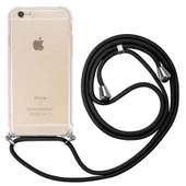 Apple iPhone 6 - Kılıf Şeffaf İp Askılı Koruyucu X-rop Kapak thumbnail 5
