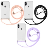 Apple iPhone XS 5.8 - Kılıf Şeffaf İp Askılı Koruyucu X-rop Kapak - 2