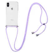 Apple iPhone XS 5.8 - Kılıf Şeffaf İp Askılı Koruyucu X-rop Kapak - 6