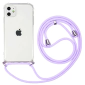 Apple iPhone 11 - Kılıf Şeffaf İp Askılı Koruyucu X-rop Kapak - 1