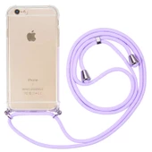 Apple iPhone 6 - Kılıf Şeffaf İp Askılı Koruyucu X-rop Kapak thumbnail 4
