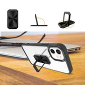 Apple iPhone 12 - Kılıf Yüzüklü El İle Tutma İplisert V-bax Kapak thumbnail 4