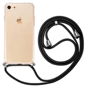 Apple iPhone SE 2022 - Kılıf Şeffaf İp Askılı Koruyucu X-rop Kapak - 6