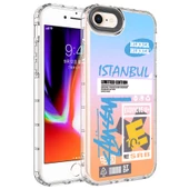 Apple iPhone 7 - Kılıf Kamera Korumalı Renkli Desenli Sert Silikon Korn Kapak - 1