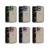 Apple iPhone 12 Pro Max - Kılıf Arkası Şeffaf Kamera Çevresi Parlak Zıt Renkli Flora Kapak thumbnail 3