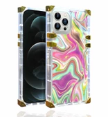Apple iPhone 13 Pro - Kılıf Ebruli Ve Dalga Desenli Ples Kapak - 1