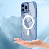 Apple iPhone 12 Pro - Kılıf Wireless Şarj Özellikli Krom Magsafe Silikon Kapak thumbnail 8