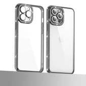 Apple iPhone 12 Pro - Kılıf Kamera Korumalı Taşlı Mina Kapak thumbnail 4