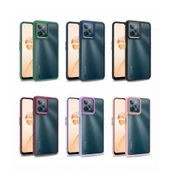 Realme C31 - Kılıf Arkası Şeffaf Kamera Çevresi Parlak Zıt Renkli Flora Kapak thumbnail 2