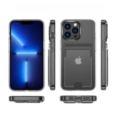 Apple iPhone 12 Pro - Kılıf Kartvizit Bölmeli Şeffaf Sert Ensa Kapak thumbnail 4