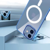 Apple iPhone 12 - Kılıf Wireless Şarj Özellikli Krom Magsafe Silikon Kapak thumbnail 5